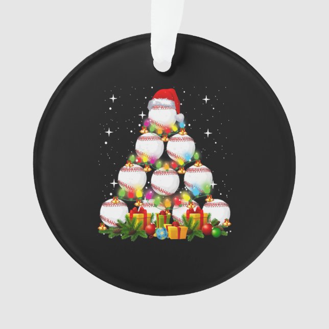 Baseball Christmas Tree Xmas Baseball Player Ornament (Vorderseite)