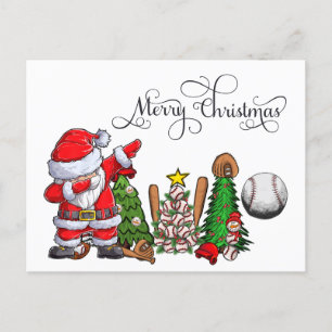 Baseball Christmas with gifts and ball    Holiday  Feiertagspostkarte