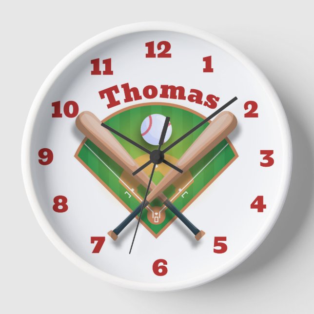 Baseball Clock Uhr (Vorderseite)