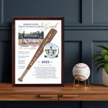 Baseball Coach Appreciation Team Photo Keepsake