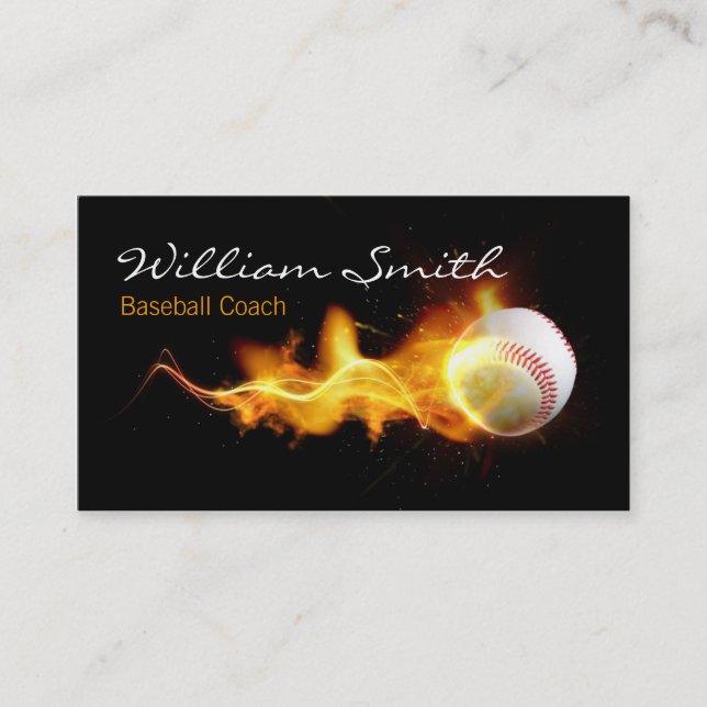 Baseball Coach Business Card Visitenkarte (Vorderseite)
