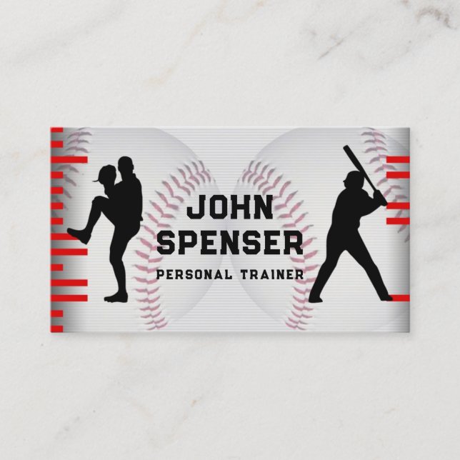 Baseball Coach Business Card Visitenkarte (Vorderseite)