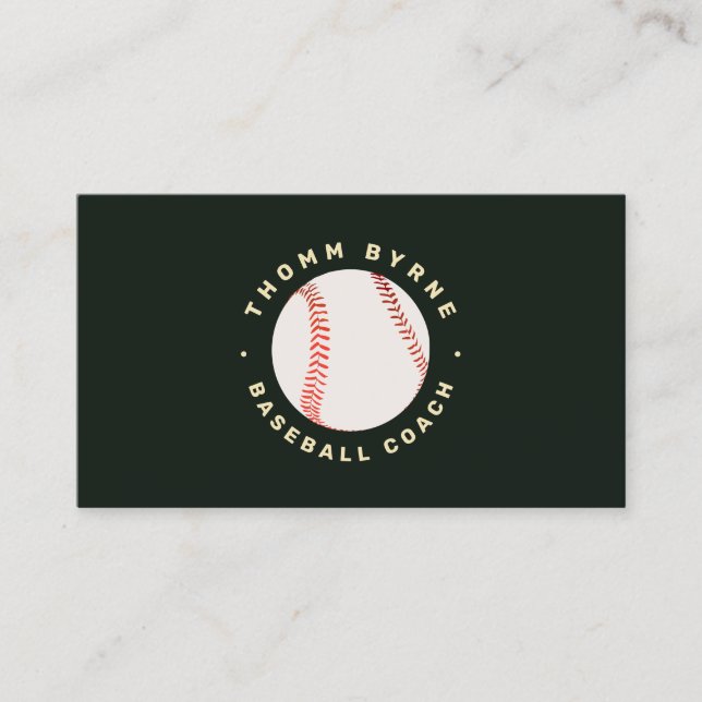 Baseball Coach Business Card Visitenkarte (Vorderseite)