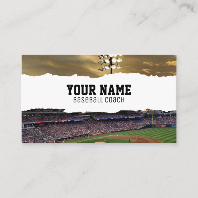 Baseball Coach Business Card Visitenkarte (Vorderseite)