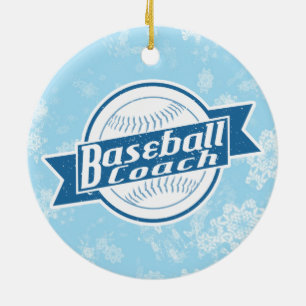Baseball Coach Christmas Holiday Decoration Keramik Ornament