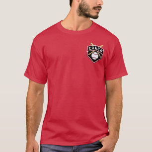 ⚾ Baseball-Coach-Logo in Rot und Schwarz T-Shirt