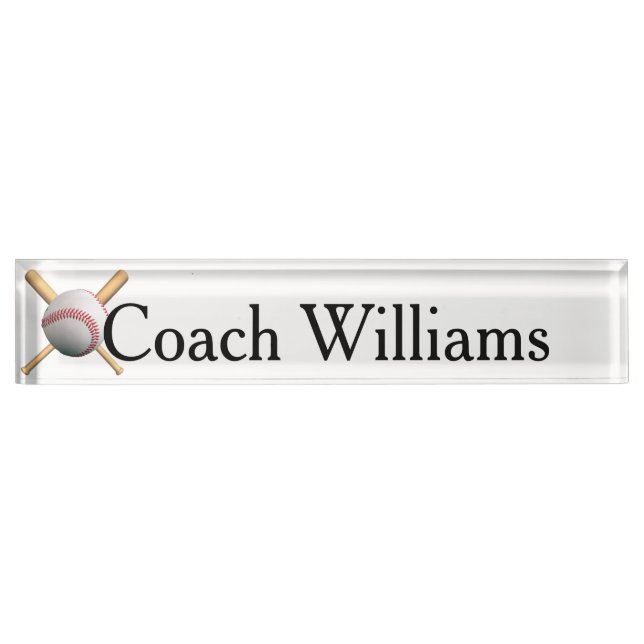 Baseball Coach Namplate Namensplakette (Vorderseite)
