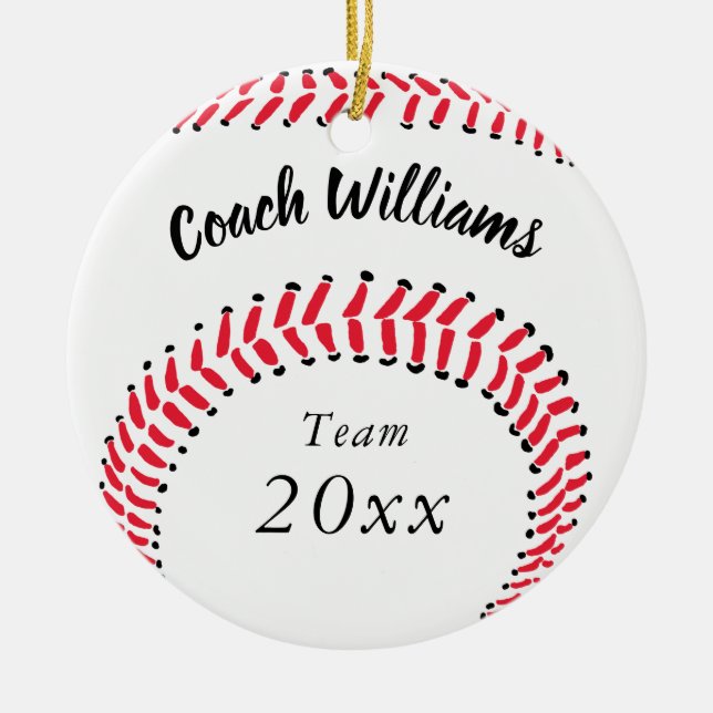 Baseball Coach Personalisiert Weihnachten Keramikornament (Vorne)