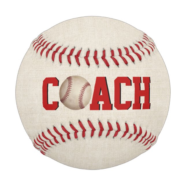 Baseball-Coach-Text mit Ball (Vorderseite)
