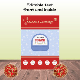 Baseball Coach Weihnachtsfeiertage Gefallen Gruß Feiertagskarte