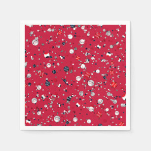 Baseball Confetti, Red PAPER PARTY NAPKINS Serviette