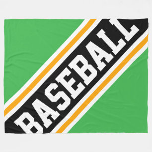 BASEBALL Coole, hellgrüne schwarze Streifen Fleecedecke