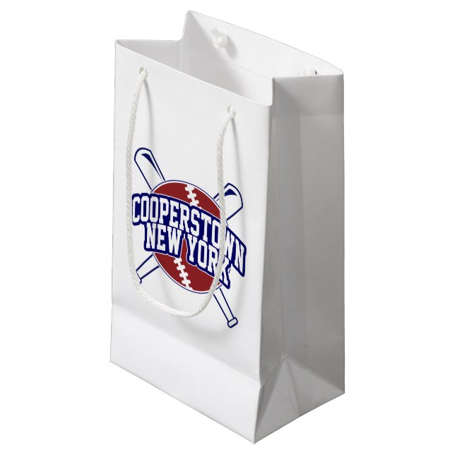 Baseball Cooperstown New York Kleine Geschenktüte (Vorderseite Schrägansicht)