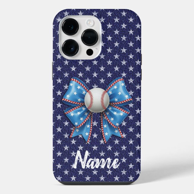 Baseball Coquette Ball American Flag iPhone Hülle (Rückseite)