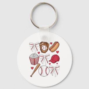Baseball Coquette Bow Women Girls Baseball Cheer M Schlüsselanhänger