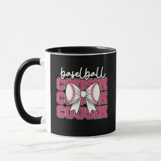 Baseball Cousin Rosa Kokette Bow Sport Fan Tasse