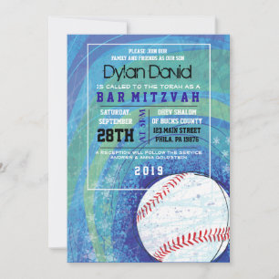 BASEBALL CRAZE Bar Bat Mitzvah Einladung