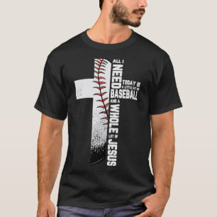 Baseball Cross Jesus Christian Quote Cool Sports L T-Shirt