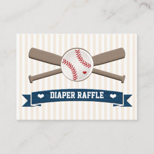 Baseball Crossed Bats Diaper Raffelkarten Begleitkarte