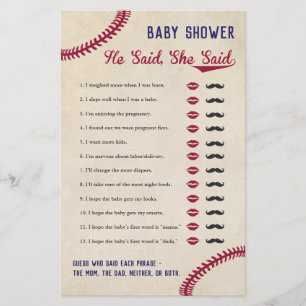 Baseball dachte Baby Dusche sagte er sagte, sie sp Flyer