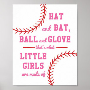 Baseball dachte, was kleine Mädchen sind Poster