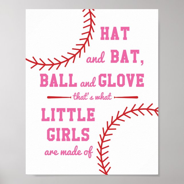 Baseball dachte, was kleine Mädchen sind Poster (Vorne)