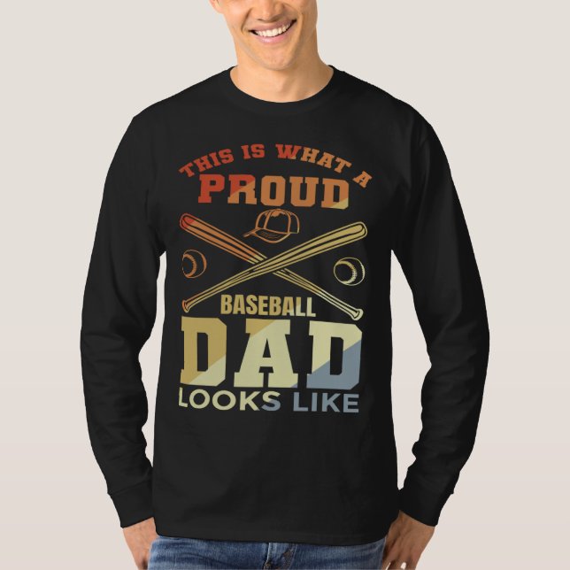Baseball Dad Baseball Father Baseball Papa T-Shirt (Vorderseite)