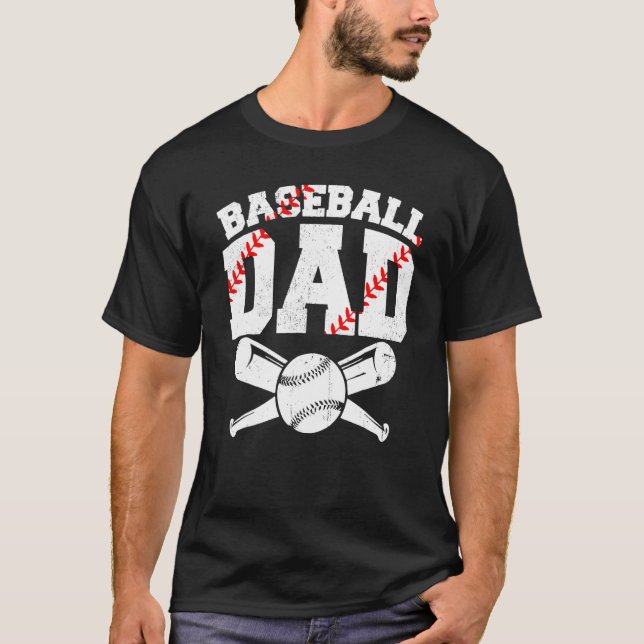 Baseball Dad Daddy Papa Apparel Dad Baseball Fathe T-Shirt (Vorderseite)