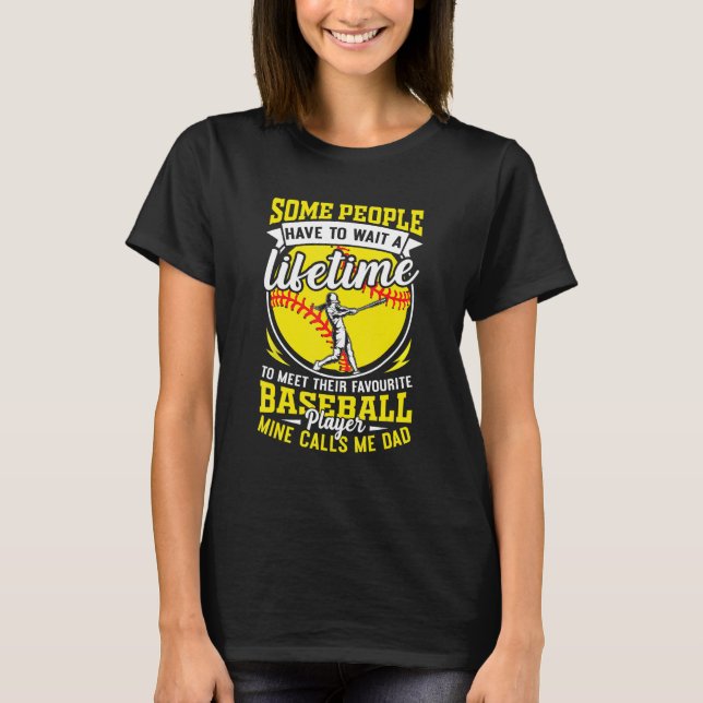 Baseball dad my favorite player calls me dad girls T-Shirt (Vorderseite)