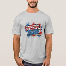 Baseball Dad Shirt Patriotic Splatter Tee