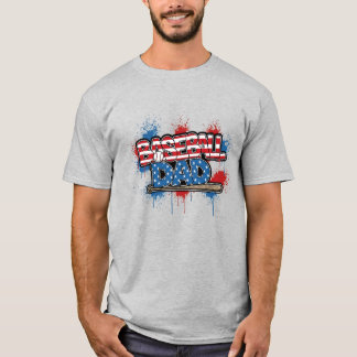 Baseball-Dad-Shirt Patriotischer Splatter-Shirt T-Shirt