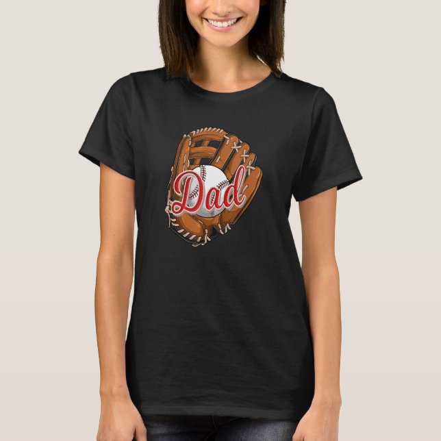 Baseball Dad  Softball Sport Player Daddy Papa T-Shirt (Vorderseite)