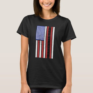 Baseball Dad USA Flag Baseball Player Fan Coach T-Shirt