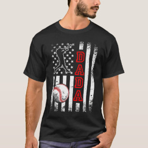 Baseball Dada Amerikanische Flagge Vintag Baseball T-Shirt