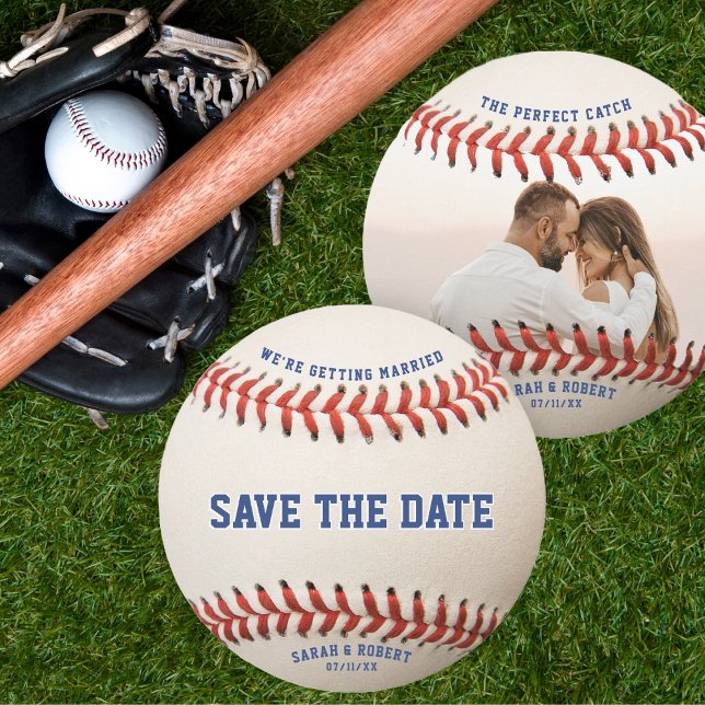 Baseball das perfekte Catch-Foto Hochzeit Save The Date (Baseball The Perfect Catch Photo Wedding Save The Date)