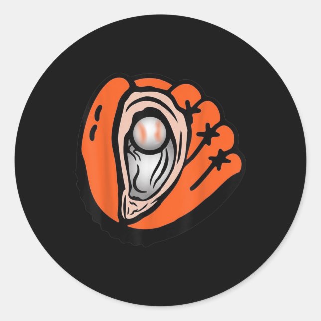 Baseball der Austernfänger Runder Aufkleber (Vorderseite)