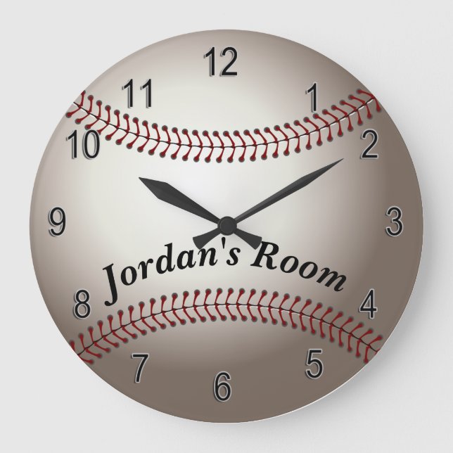 Baseball der Kinderuhr Große Wanduhr (Vorderseite)