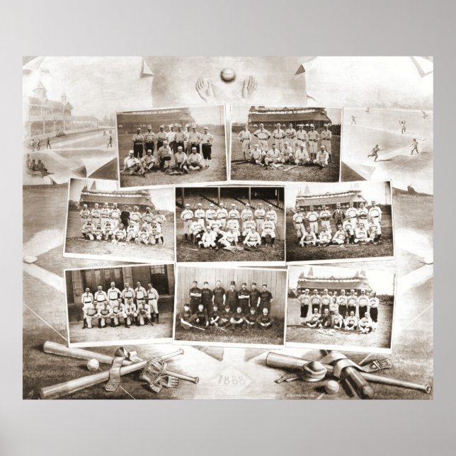 Baseball der Nationalliga 1888 Poster (Vorne)