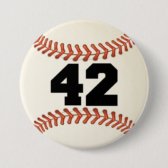 Baseball der Nr.-42 Button (Vorderseite)