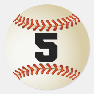 Baseball der Nr.-5 Runder Aufkleber