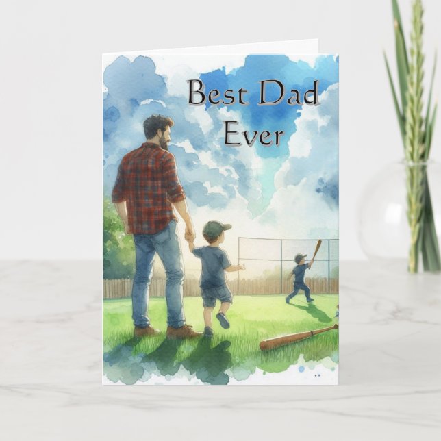 Baseball des besten Vaters Vatertag Karte (Vorderseite)
