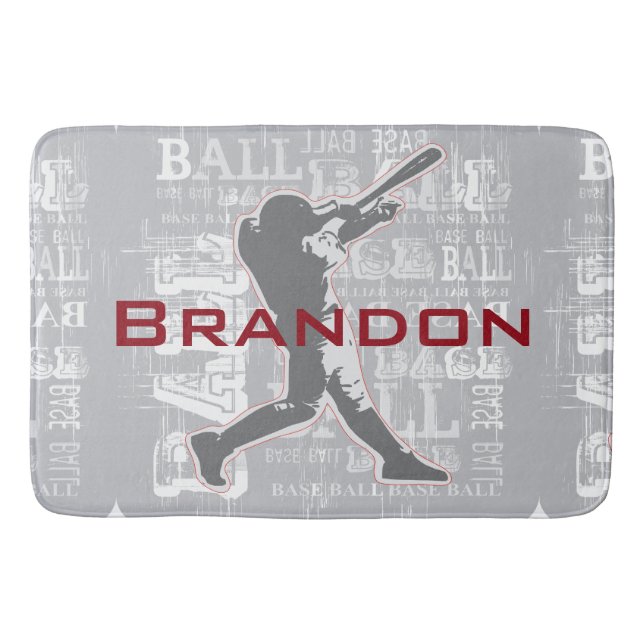 Baseball Design Bath Mat Badematte (Vorderseite)