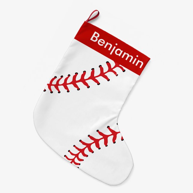 Baseball Design Große Weihnachtszeit Strumpf Großer Weihnachtsstrumpf (Vorderansicht (hängend))