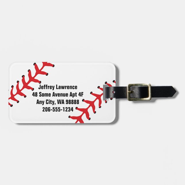 Baseball Design Luggage Tags Gepäckanhänger (Vorderseite horizontal)
