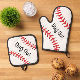 Baseball-Design Ofenhandschuh & Topflappen-Set