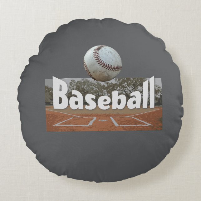 Baseball-Design  Rundes Kissen (Vorderseite)