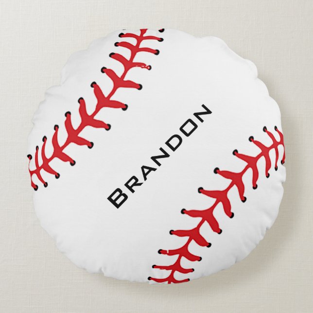Baseball-Design-Rundkissen Rundes Kissen (Vorderseite)