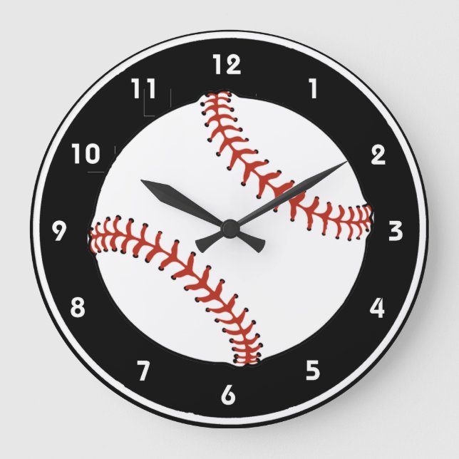 Baseball-Design-Wall-Uhr Große Wanduhr (Vorderseite)