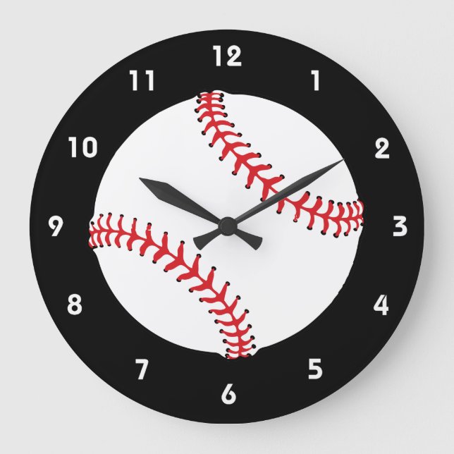 Baseball-Design-Wall-Uhr Große Wanduhr (Vorderseite)