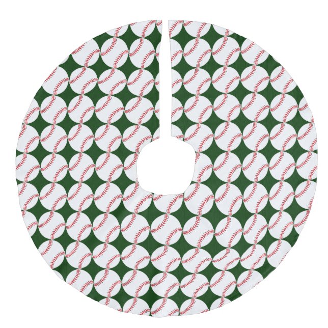 Baseball Design Weihnachtsbaumrock Leinenimitat Weihnachtsbaumdecke (Vorderseite)
